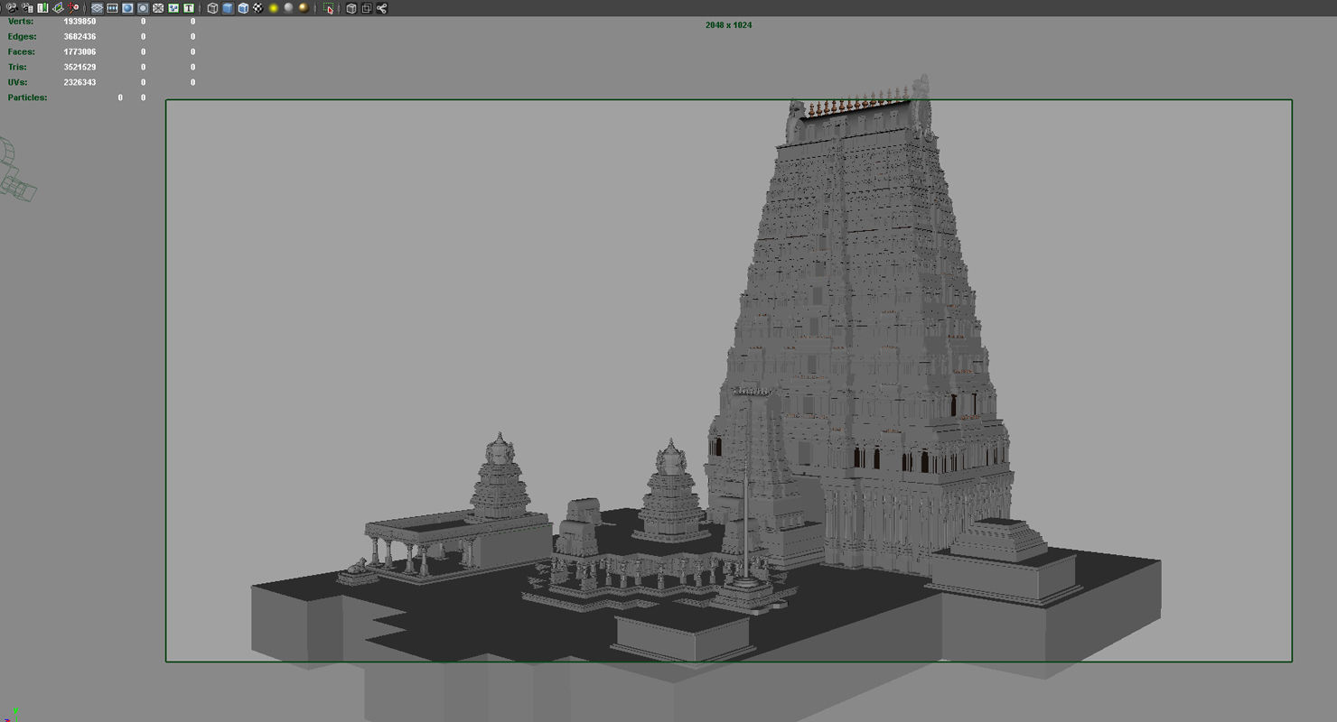 hindu india old temple 3d model 3D model_1