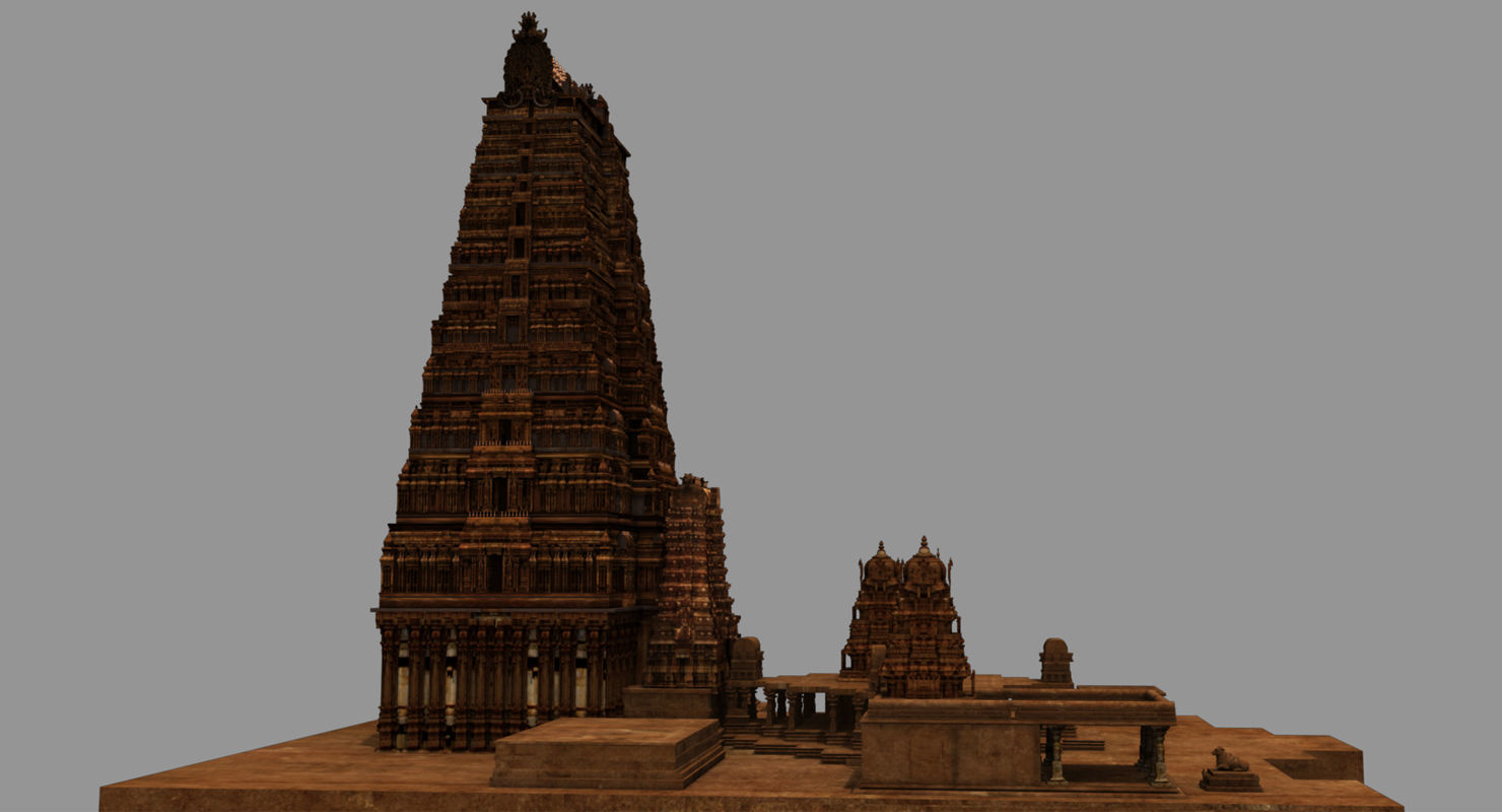 hindu india old temple 3d model 3D model_9