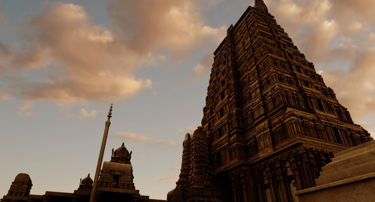 hindu india old temple 3d model 3D model_7