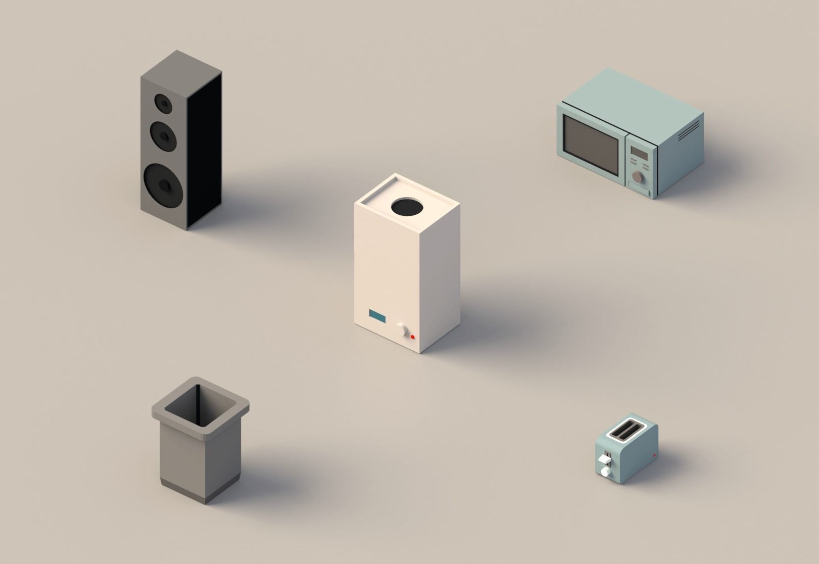 Low poly Home Appliances pack Low-poly 3D model_3