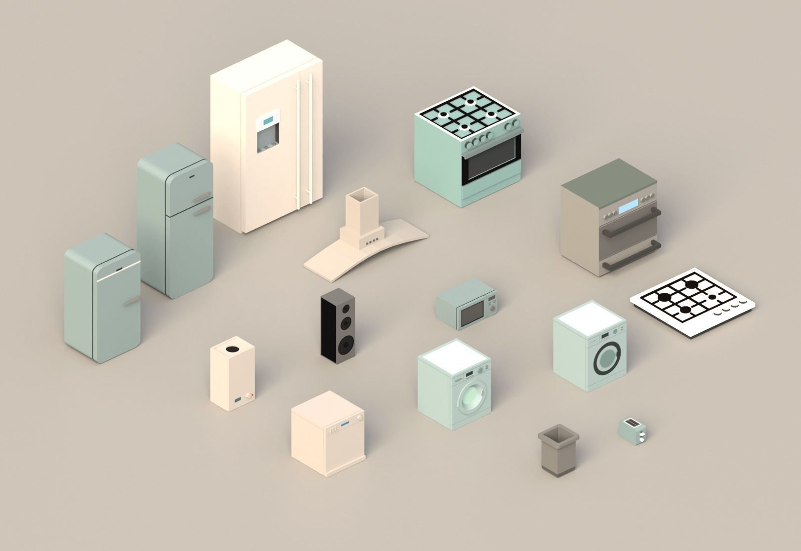 Low poly Home Appliances pack Low-poly 3D model_4