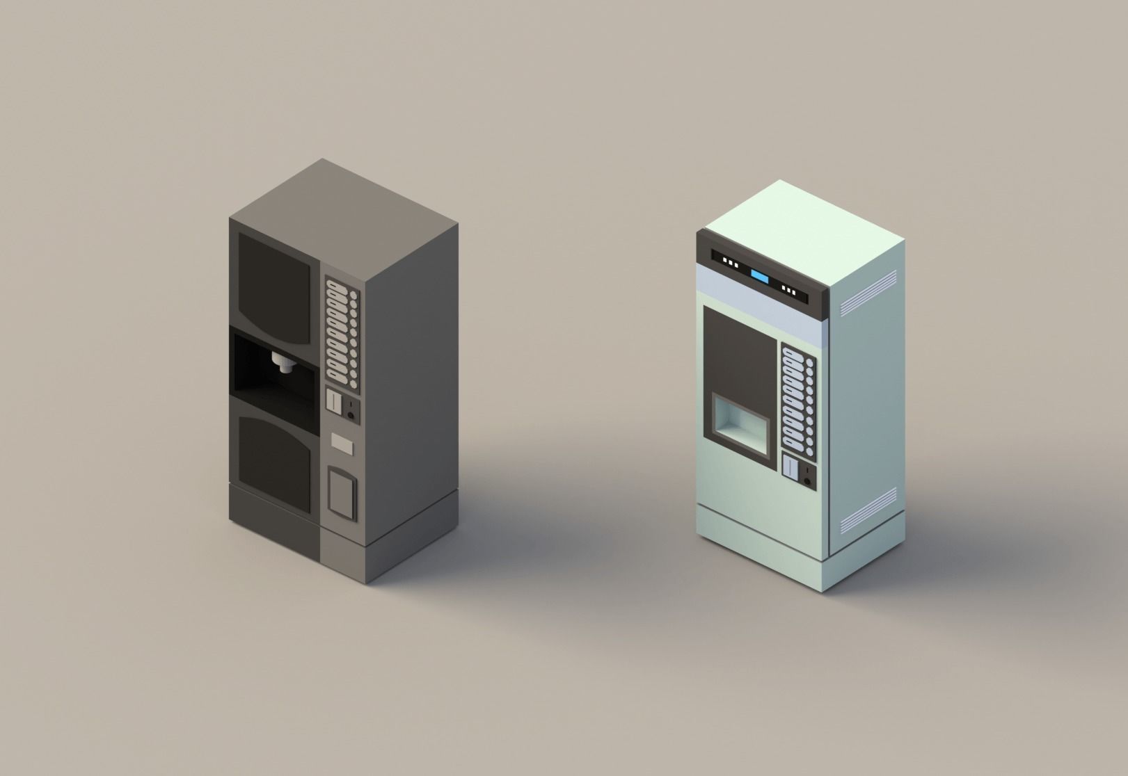 Low poly Vending Machines Low-poly 3D model_3