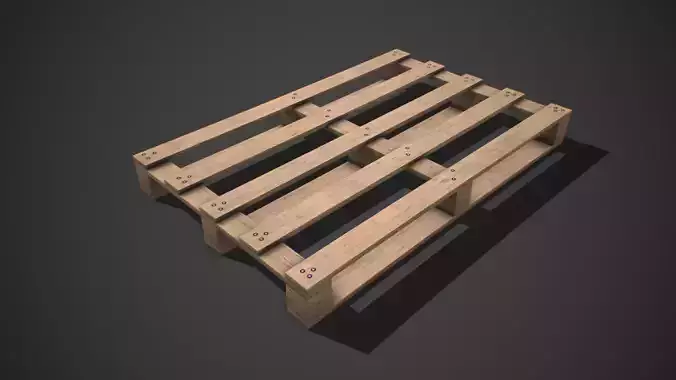 Low poly European Wood pallet 02 PBR Game Ready