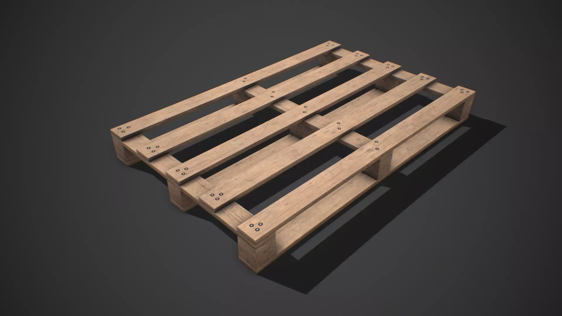 Low poly European Wood pallet 02 PBR Game Ready Free low-poly 3D model