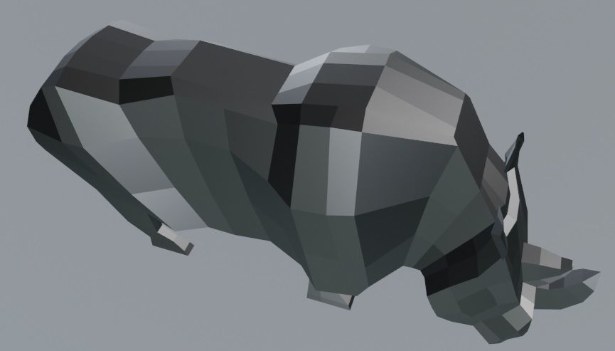 LOW-POLY 3D RHINO rhinoceros in low polygons Low-poly 3D model_3