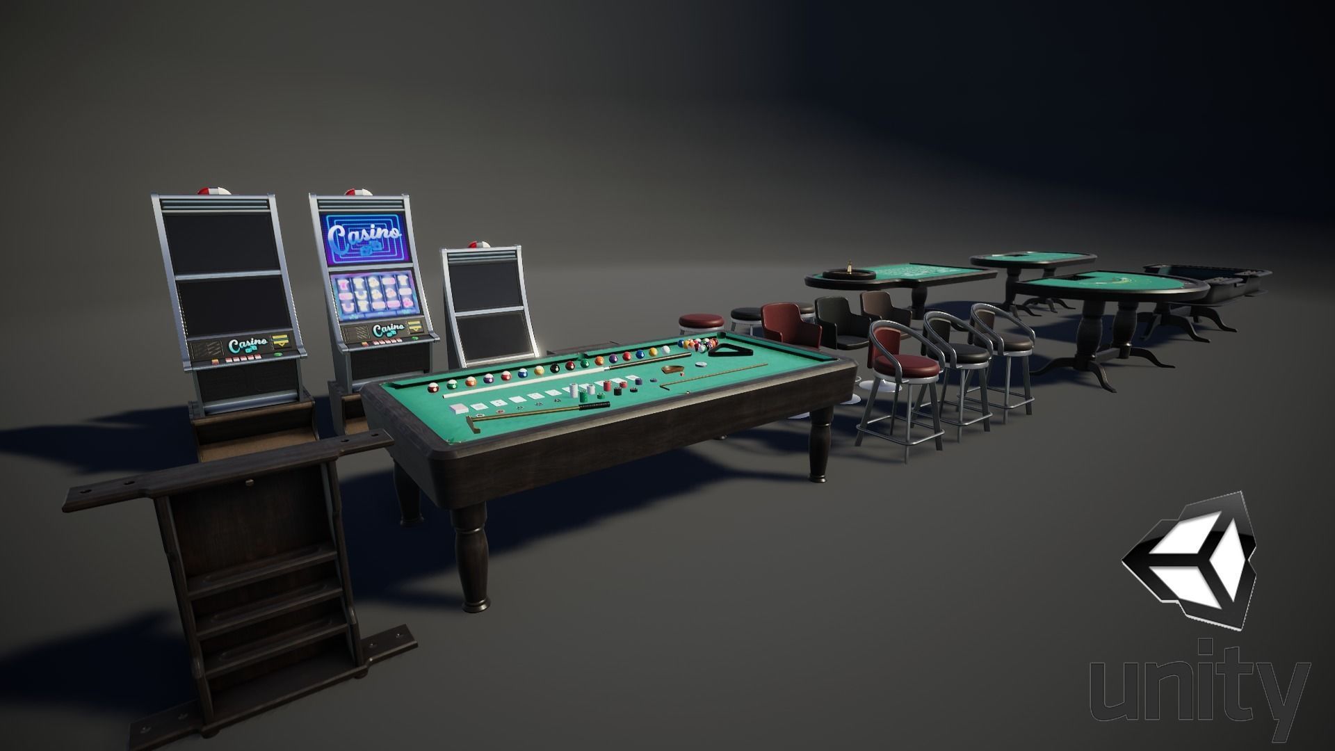 Casino Props Pack UE4 UNITY Low-poly 3D model_1