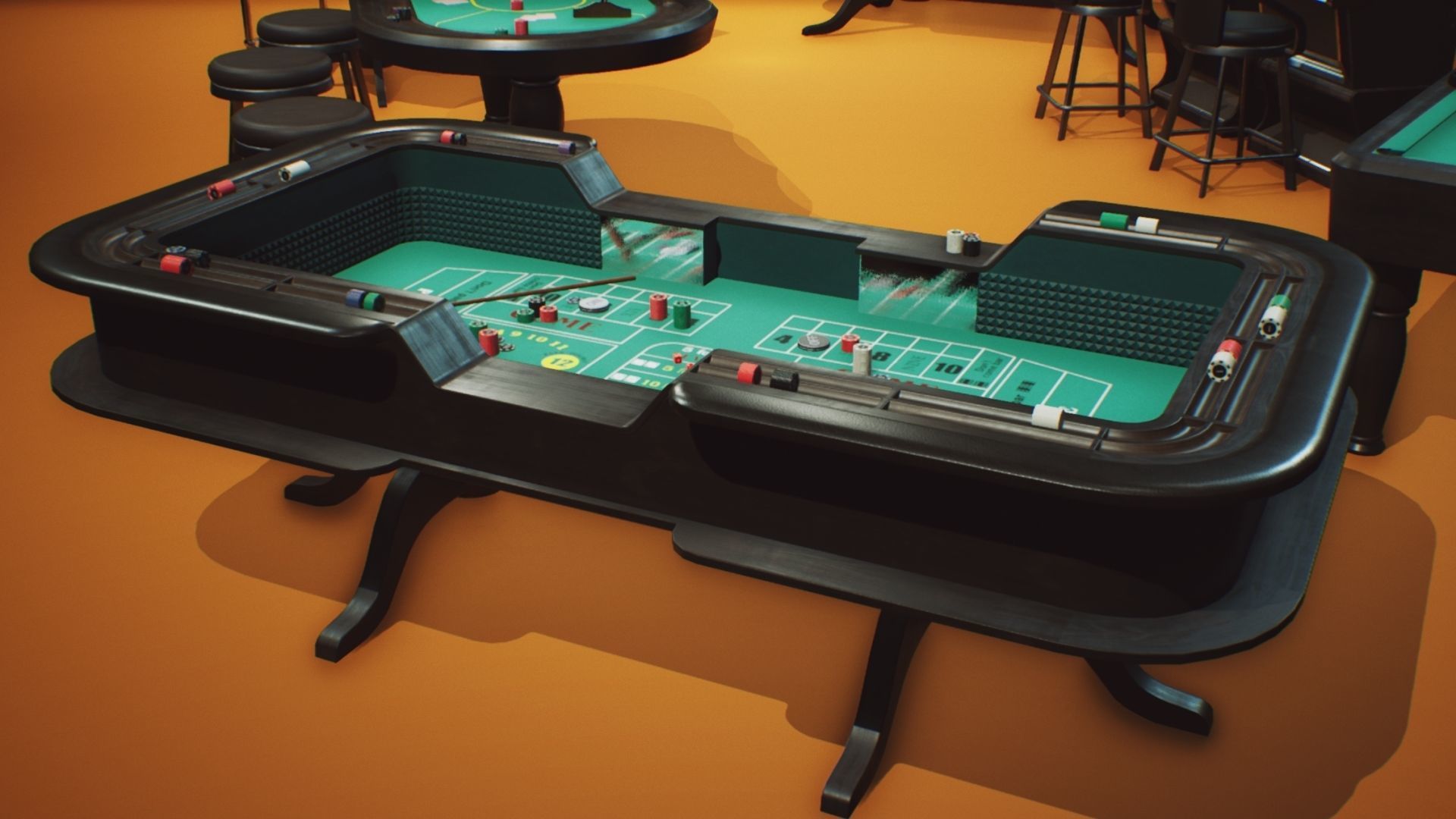 Casino Props Pack UE4 UNITY Low-poly 3D model_7