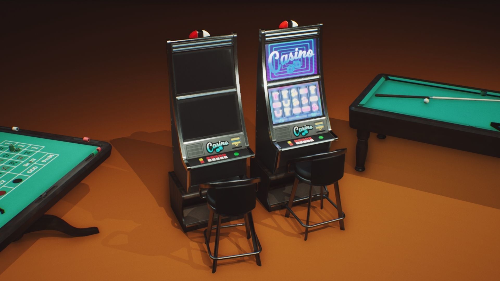 Casino Props Pack UE4 UNITY Low-poly 3D model_9