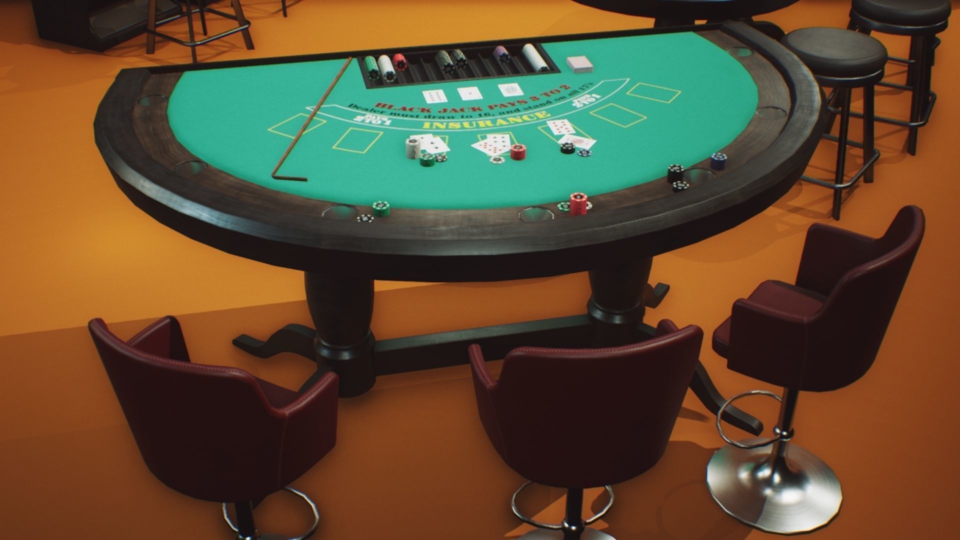 Casino Props Pack UE4 UNITY Low-poly 3D model_5