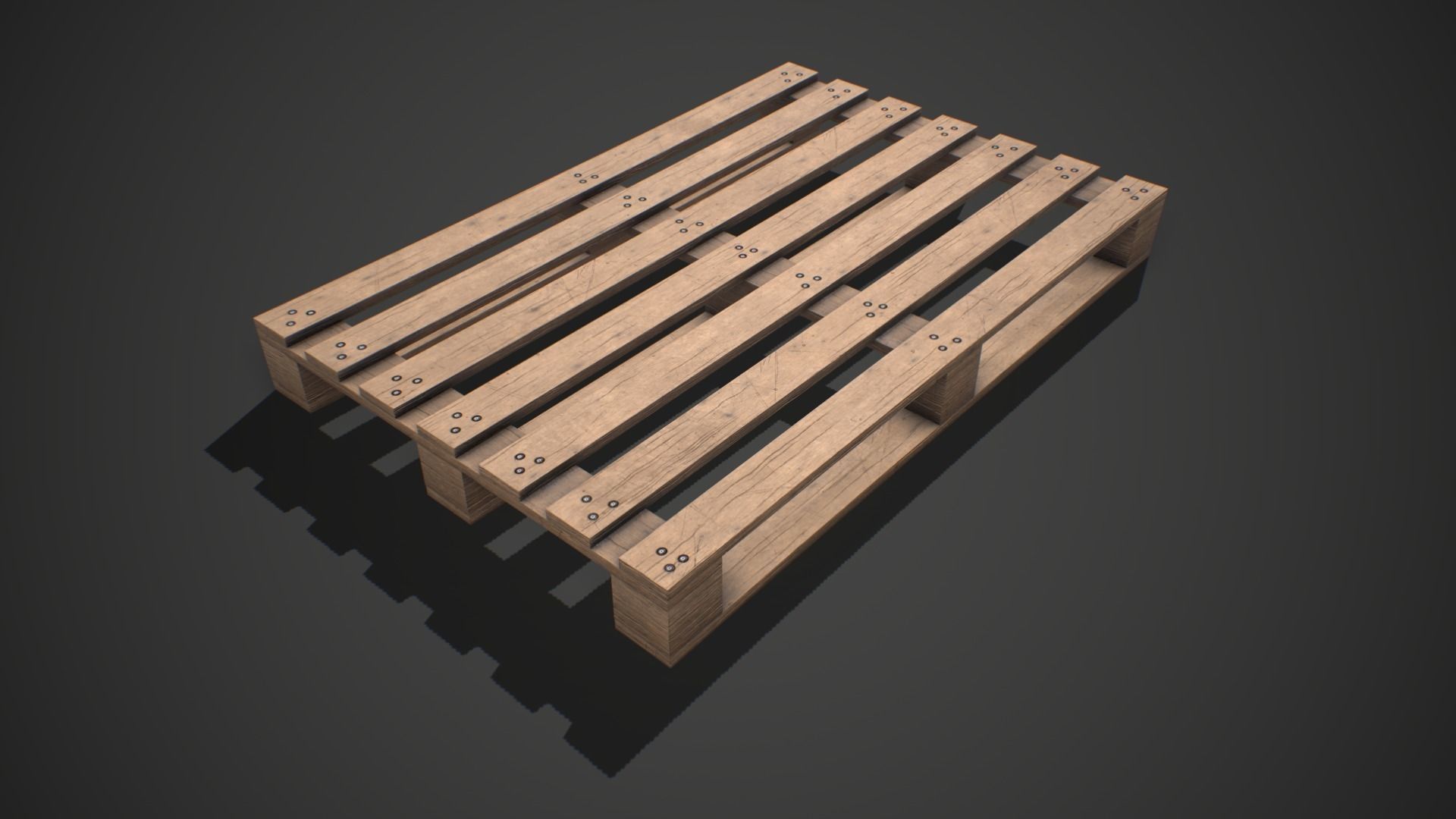Low poly European Wood pallet 01 PBR Game Ready Free low-poly 3D model_2
