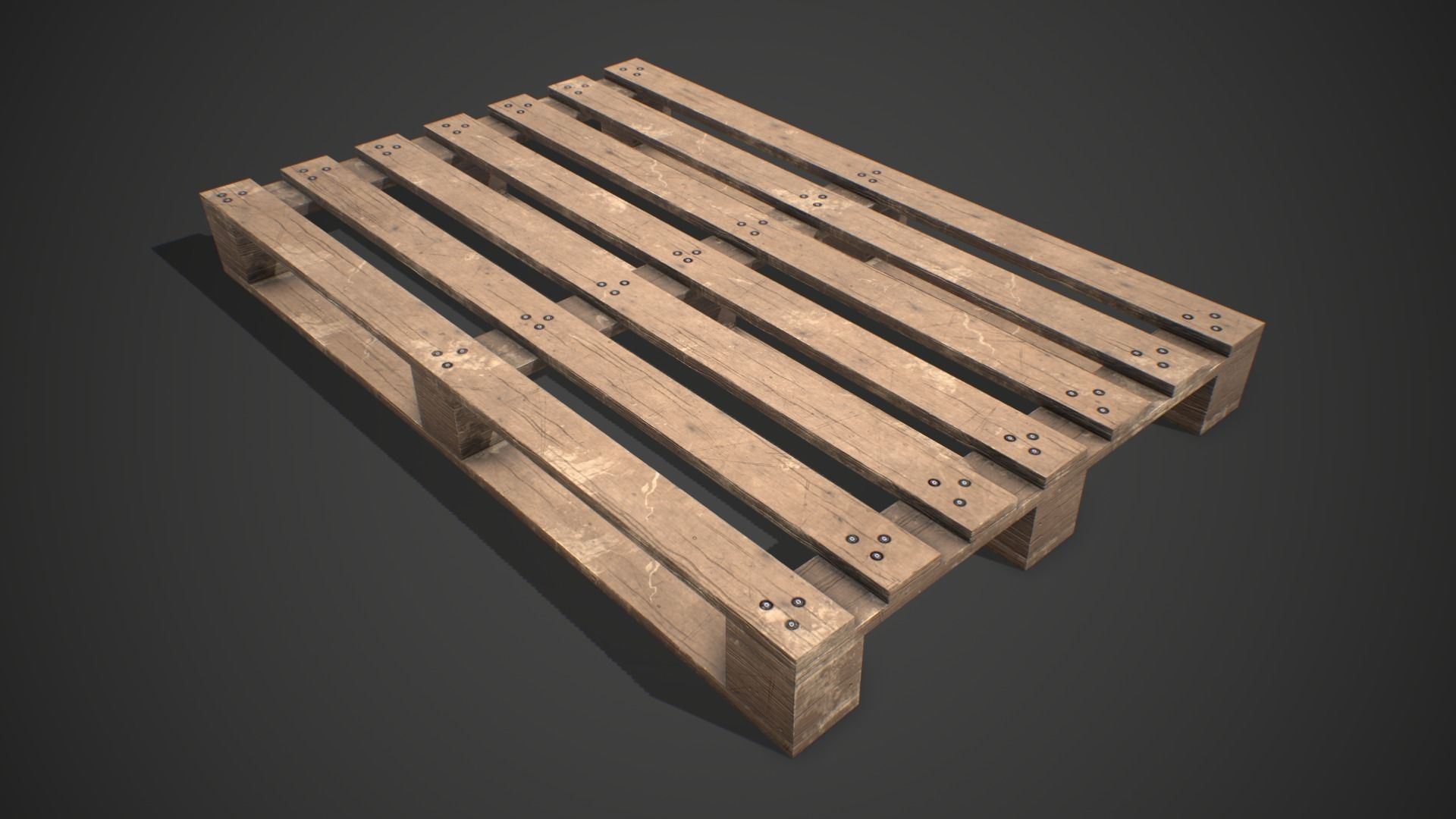 Low poly European Wood pallet 01 PBR Game Ready Free low-poly 3D model_4