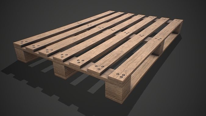 Low poly European Wood pallet 01 PBR Game Ready Free low-poly 3D model