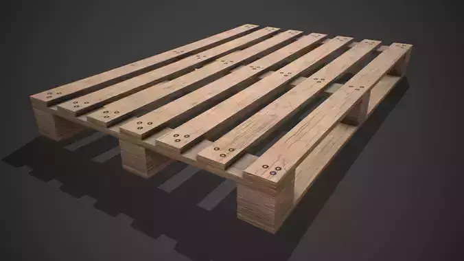 Low poly European Wood pallet 01 PBR Game Ready