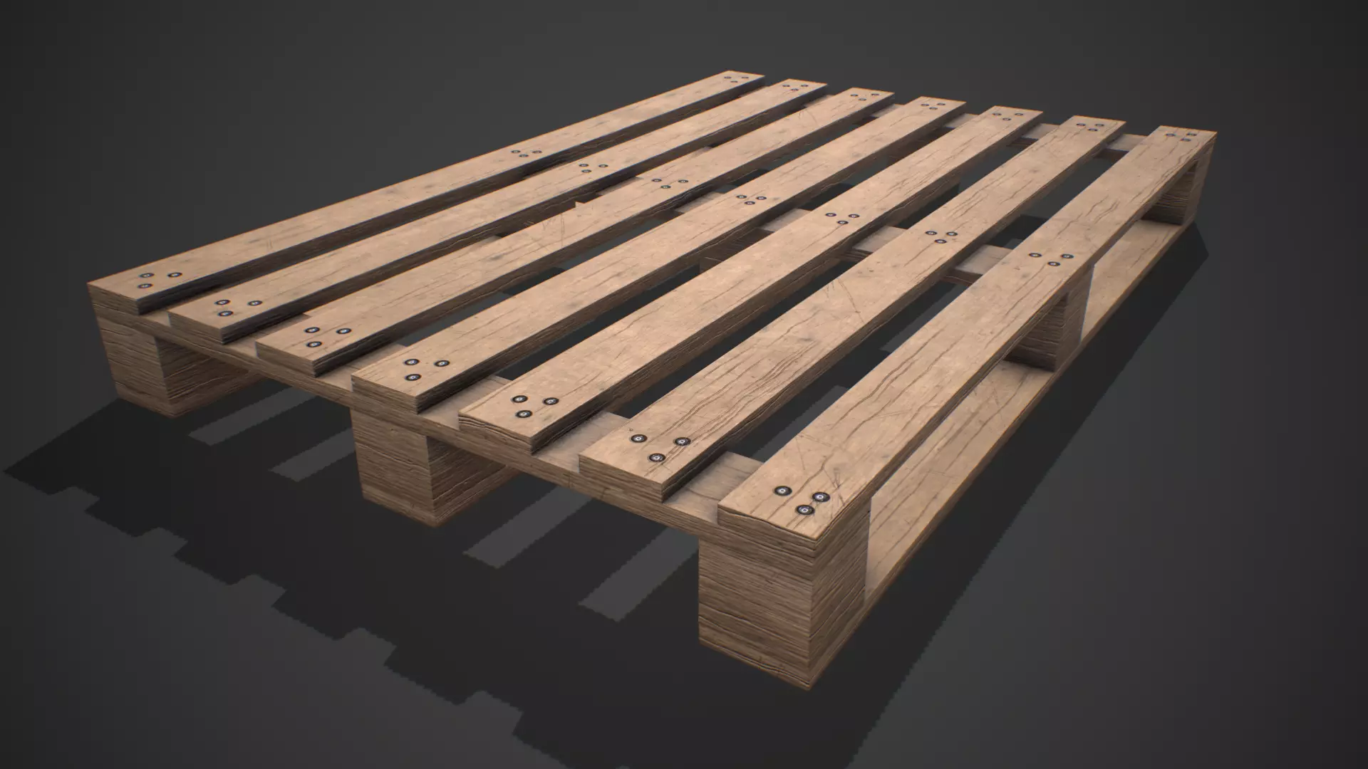 Low poly European Wood pallet 01 PBR Game Ready Free low-poly 3D model_0