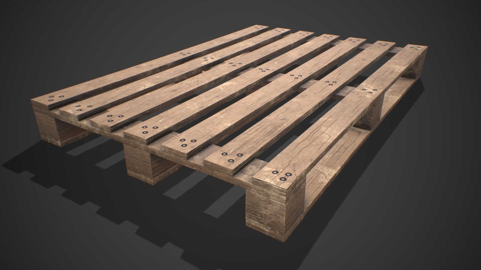 Low poly European Wood pallet 01 PBR Game Ready Free low-poly 3D model_1