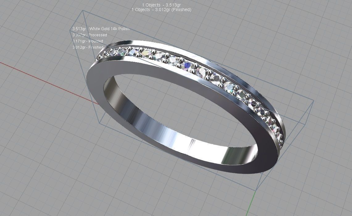 wedding band - ring 3D print model_5
