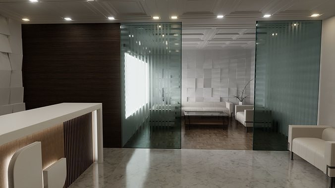 Office Reception Lobby 3D model 3