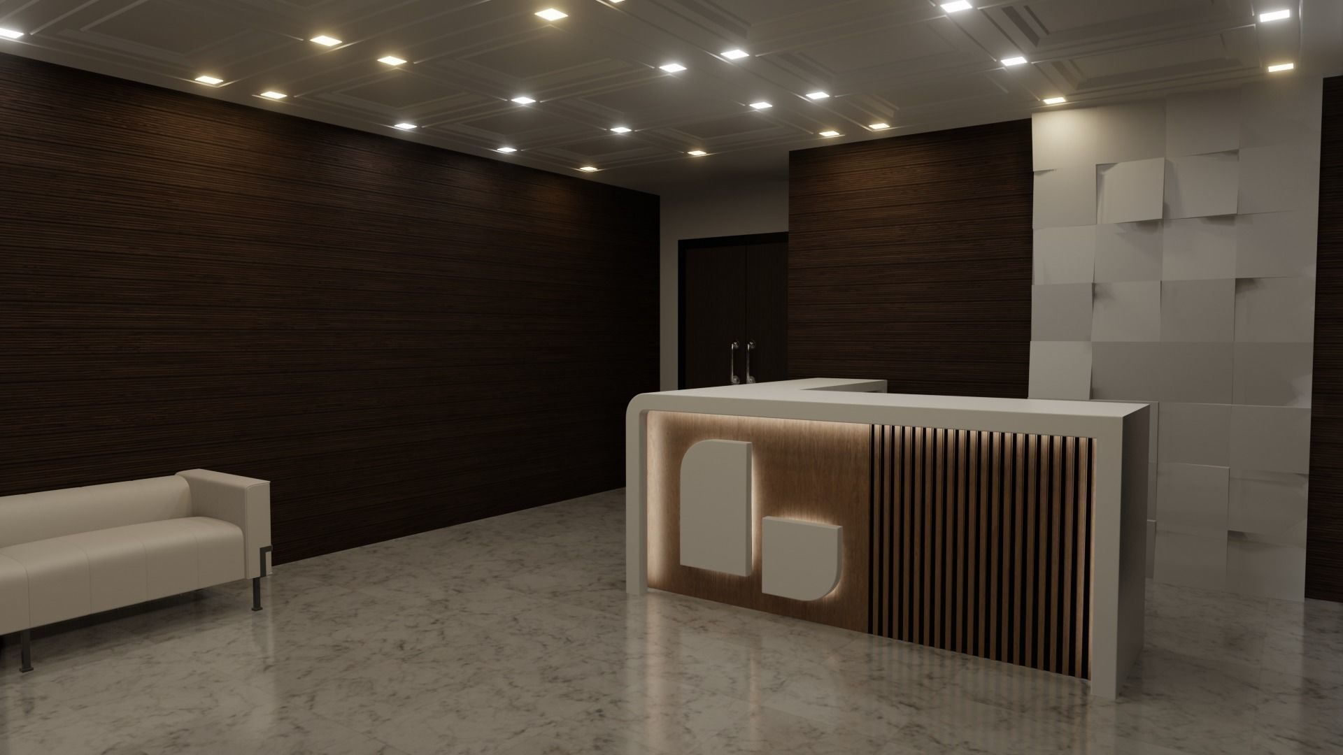 Office Reception Lobby 3D model_5
