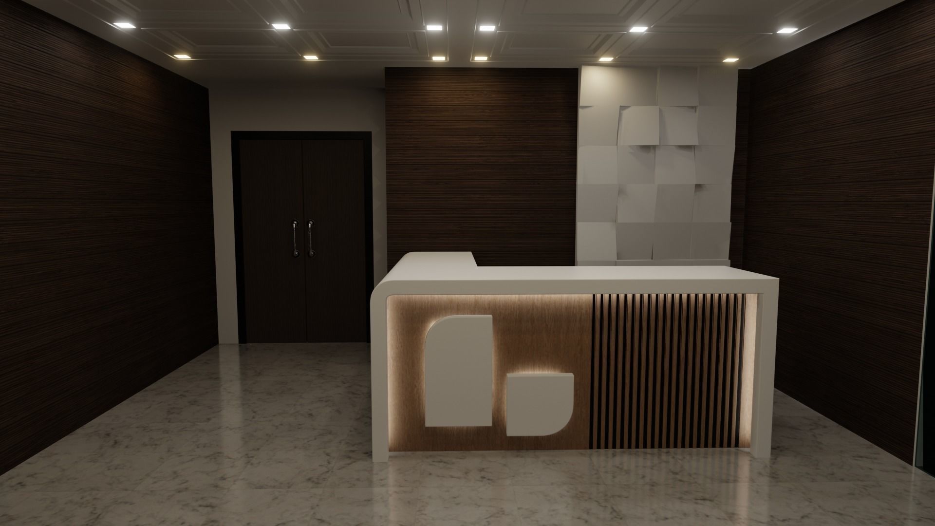 Office Reception Lobby 3D model_7
