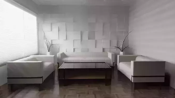 Office Reception Lobby 3D model