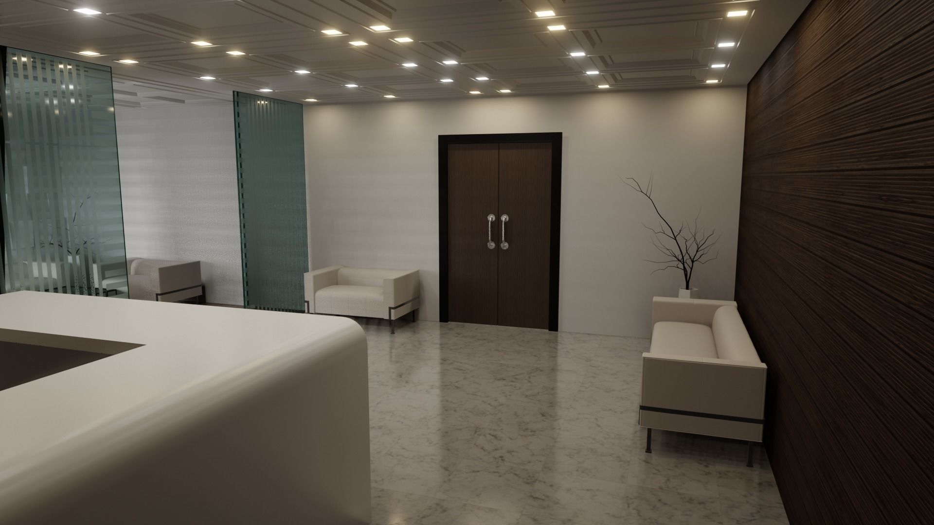 Office Reception Lobby 3D model_6
