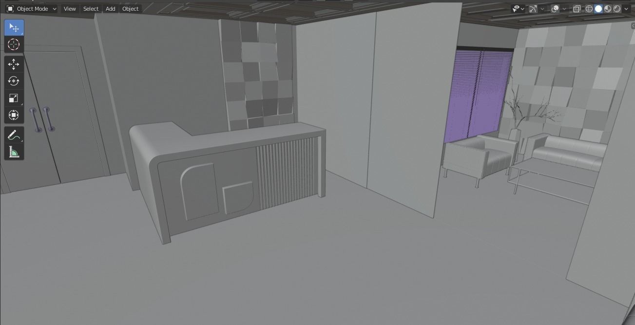 Office Reception Lobby 3D model_20