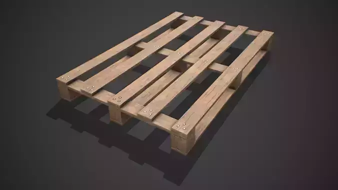 Low poly European Wood pallet 03 PBR Game Ready 