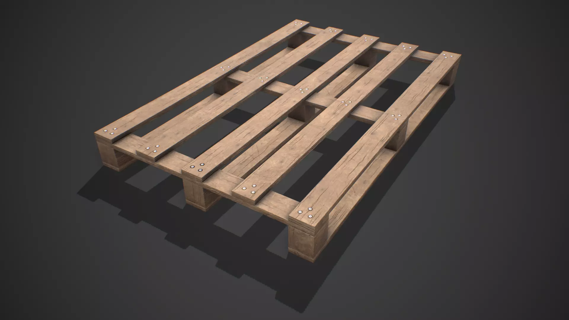 Low poly European Wood pallet 03 PBR Game Ready Free low-poly 3D model