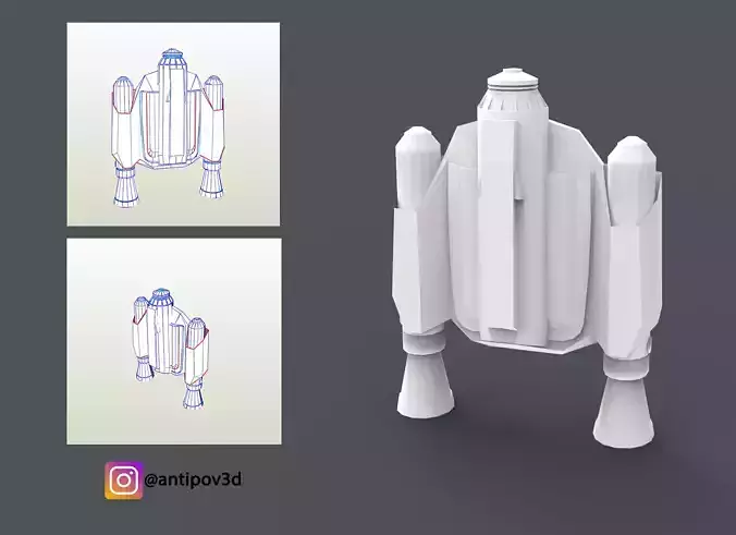 The Mandalorian 2019 Jetpack Pepakura PDO