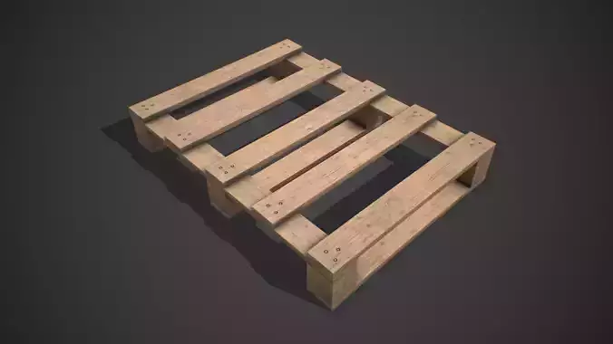 Low poly European Wood pallet 04 PBR Game Ready
