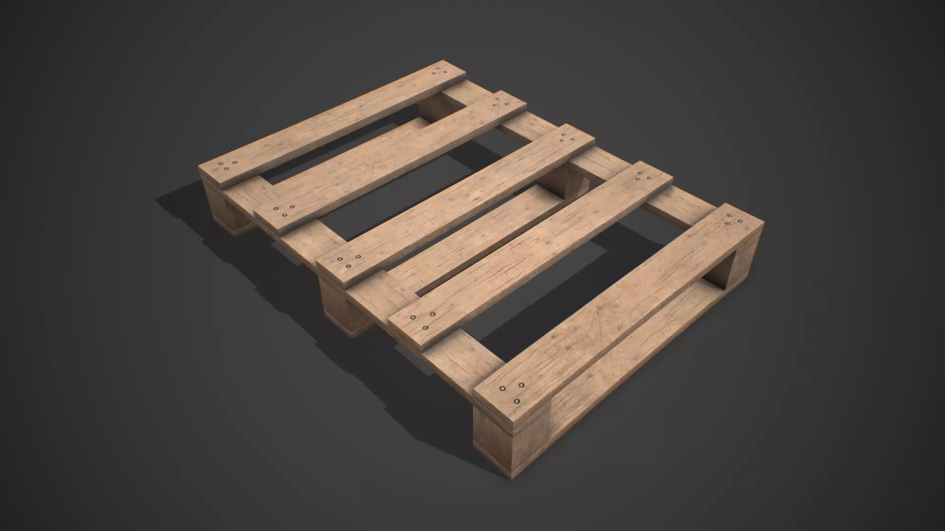 Low poly European Wood pallet 04 PBR Game Ready Free low-poly 3D model