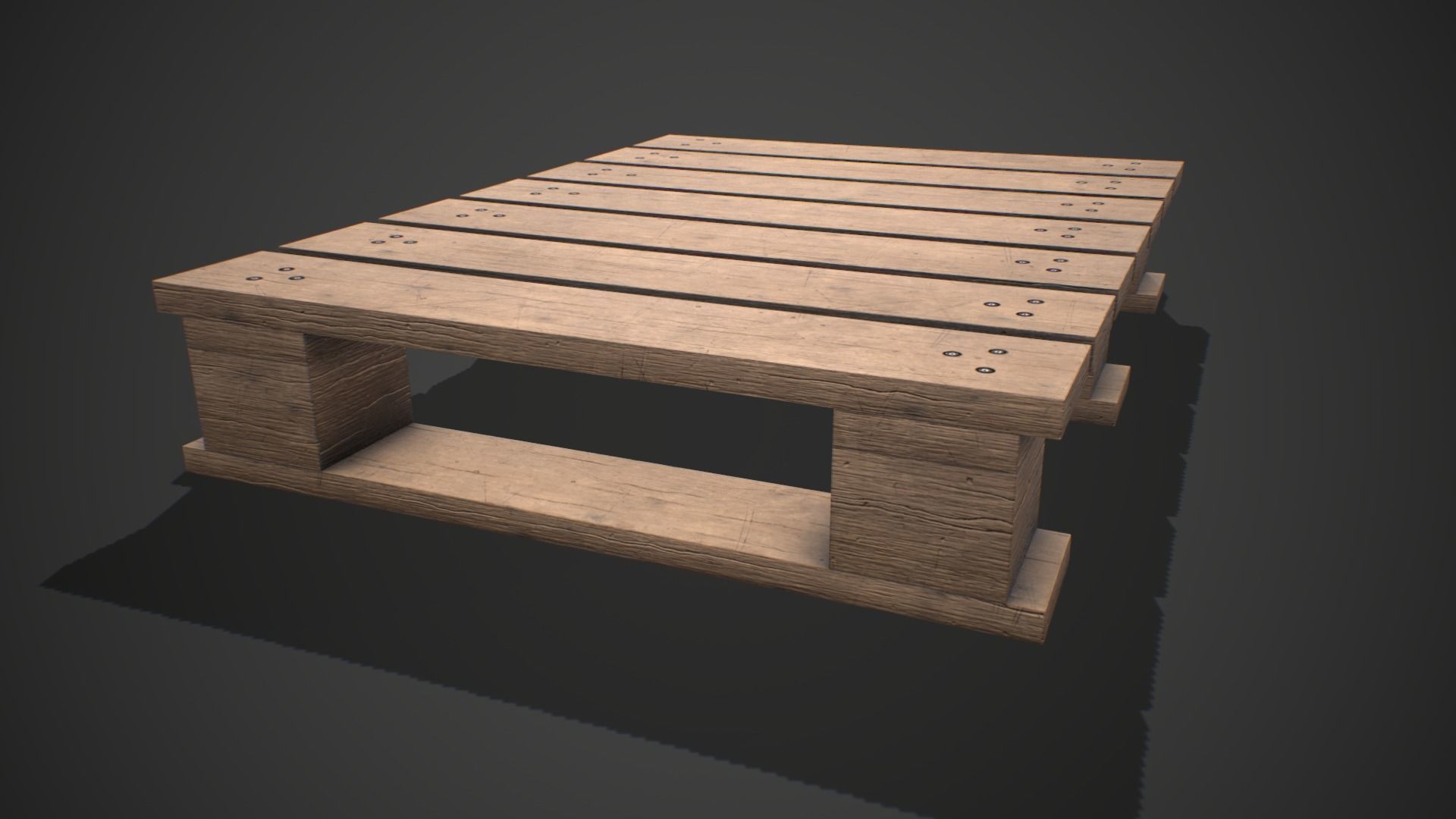 Low poly European Wood pallet 05 PBR Game Ready Free low-poly 3D model_2