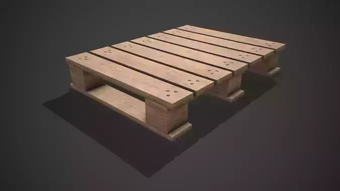 Low poly European Wood pallet 05 PBR Game Ready