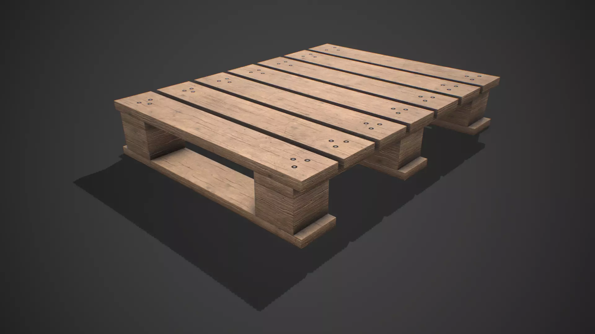 Low poly European Wood pallet 05 PBR Game Ready Free low-poly 3D model_0