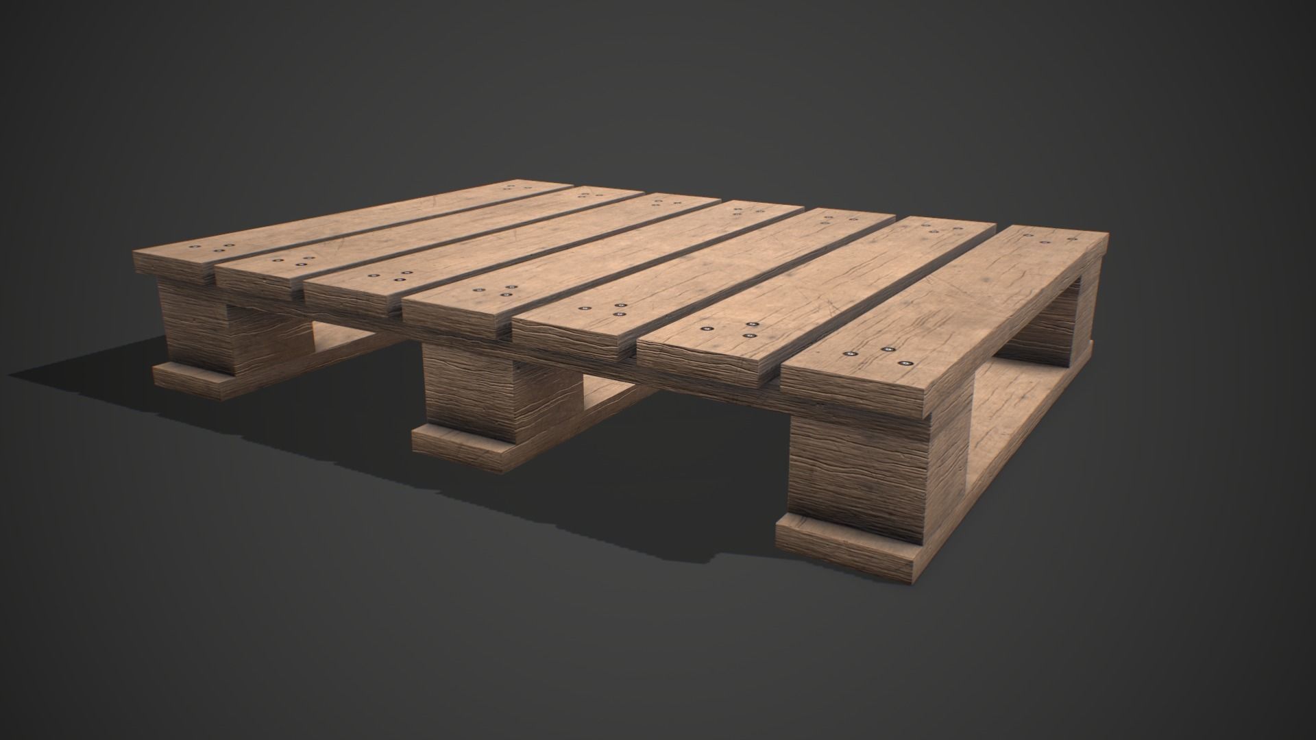 Low poly European Wood pallet 05 PBR Game Ready Free low-poly 3D model_4