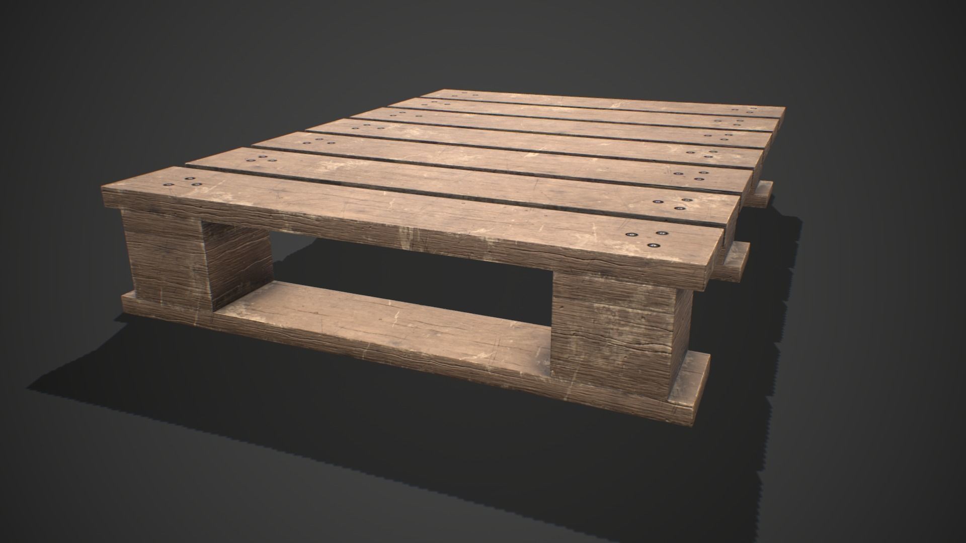Low poly European Wood pallet 05 PBR Game Ready Free low-poly 3D model_3