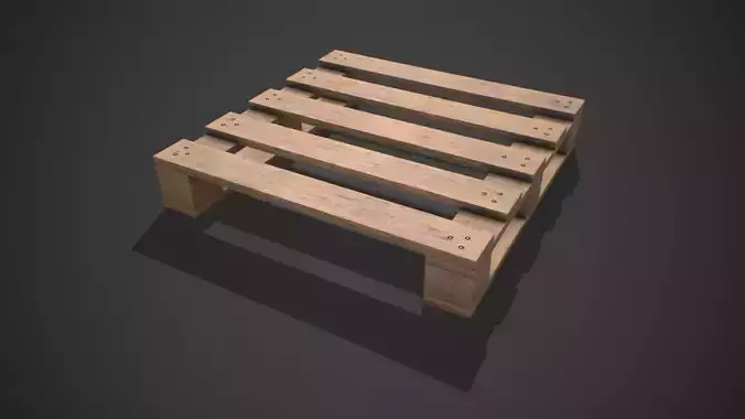Low poly European Wood pallet 07 PBR Game