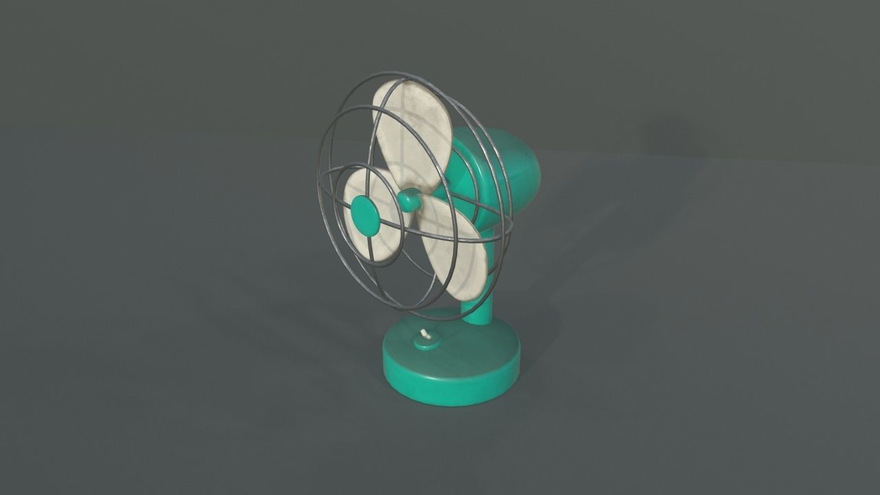 Dusty Rusty Clean Vintage fan Low-poly 3D model_16