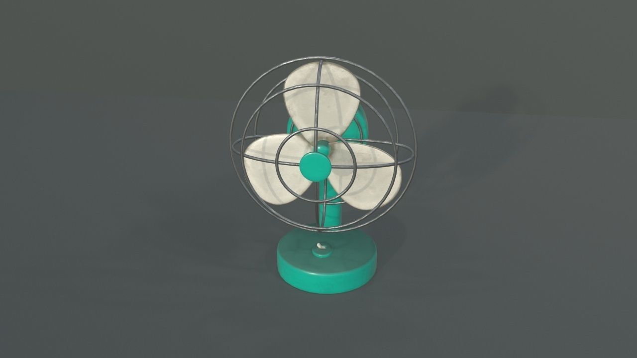 Dusty Rusty Clean Vintage fan Low-poly 3D model_6