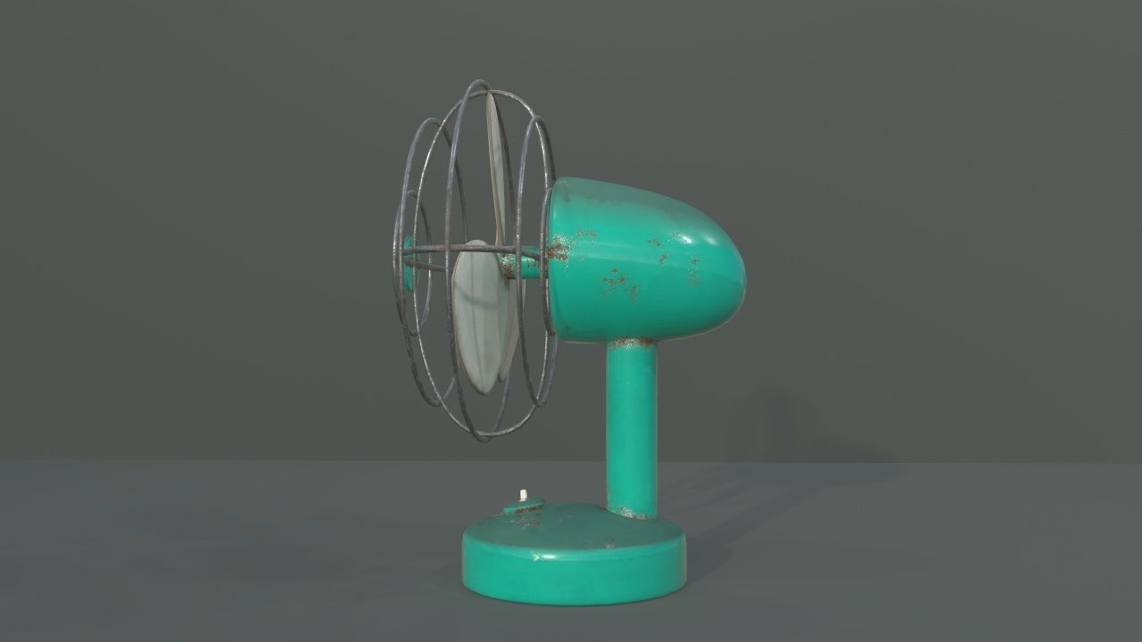Dusty Rusty Clean Vintage fan Low-poly 3D model_15