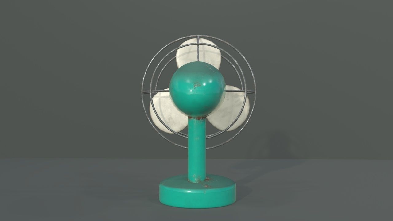 Dusty Rusty Clean Vintage fan Low-poly 3D model_13