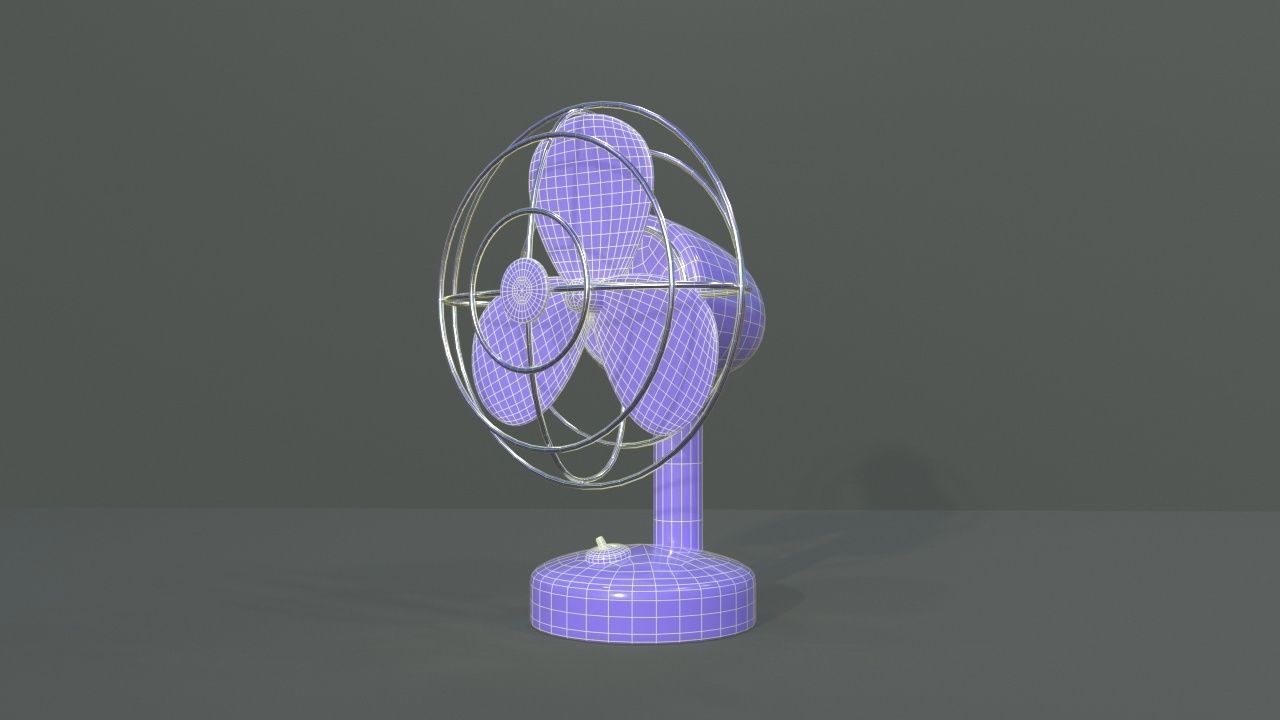 Dusty Rusty Clean Vintage fan Low-poly 3D model_20