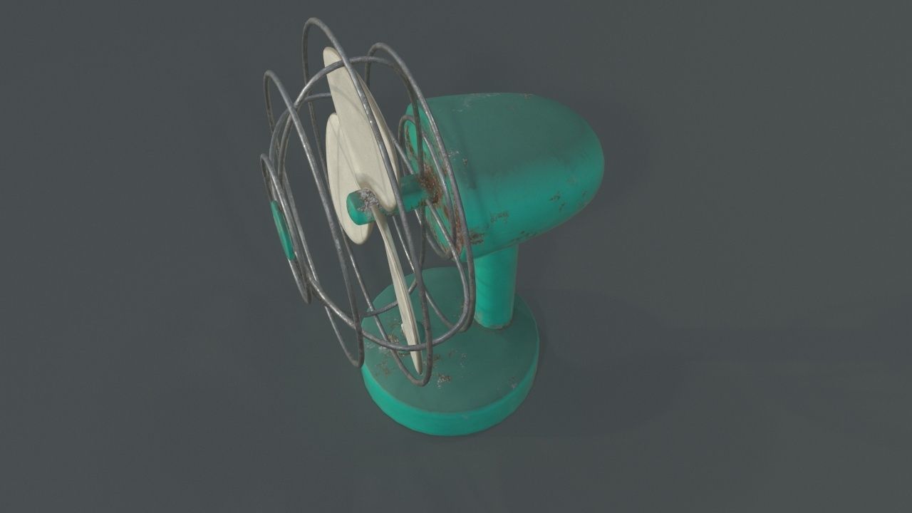 Dusty Rusty Clean Vintage fan Low-poly 3D model_3