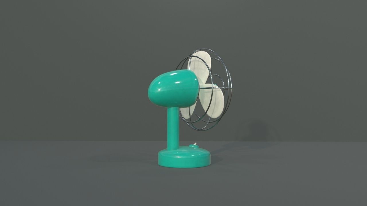 Dusty Rusty Clean Vintage fan Low-poly 3D model_10