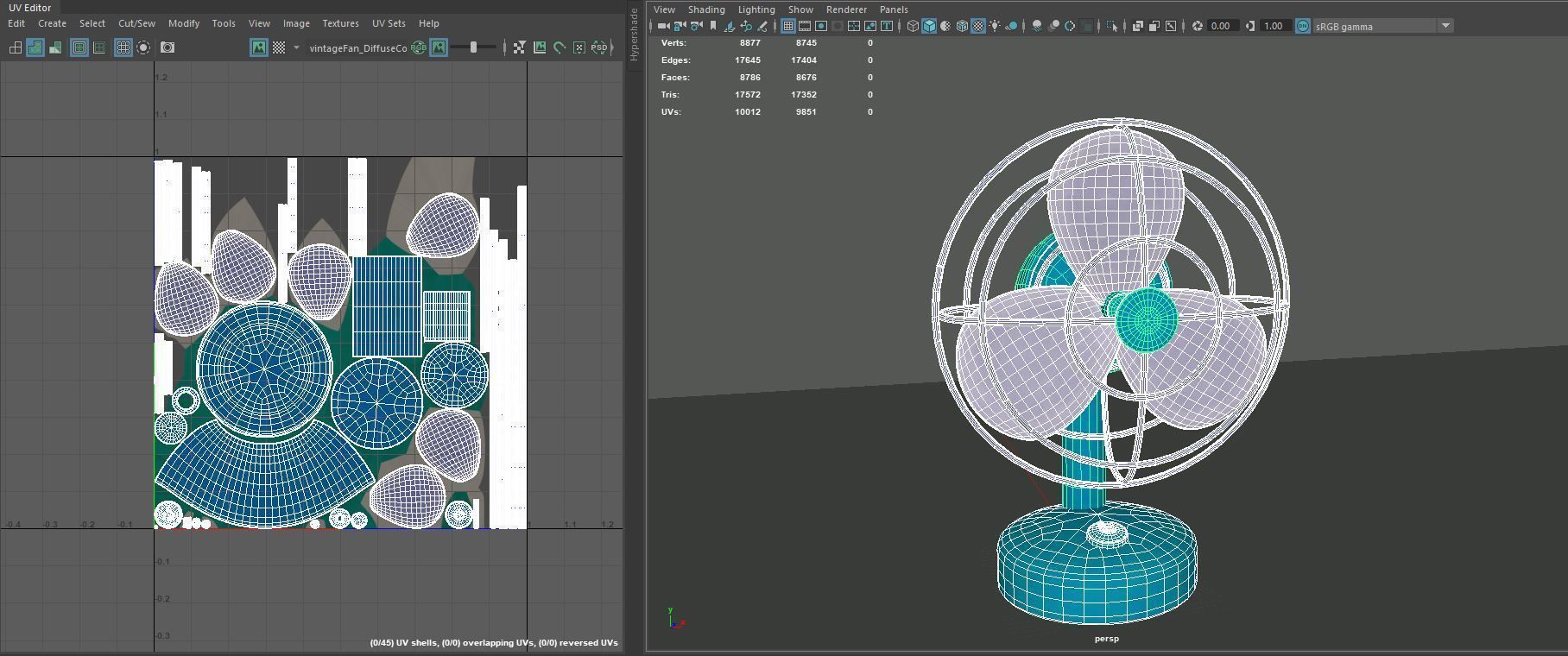 Dusty Rusty Clean Vintage fan Low-poly 3D model_18
