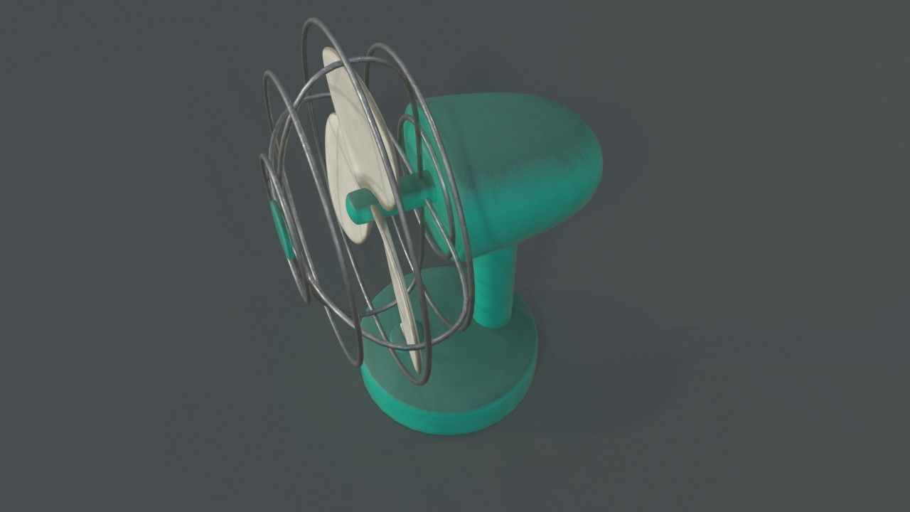 Dusty Rusty Clean Vintage fan Low-poly 3D model_2
