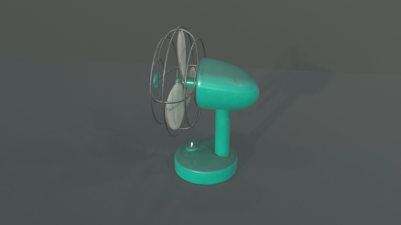 Dusty Rusty Clean Vintage fan Low-poly 3D model_12
