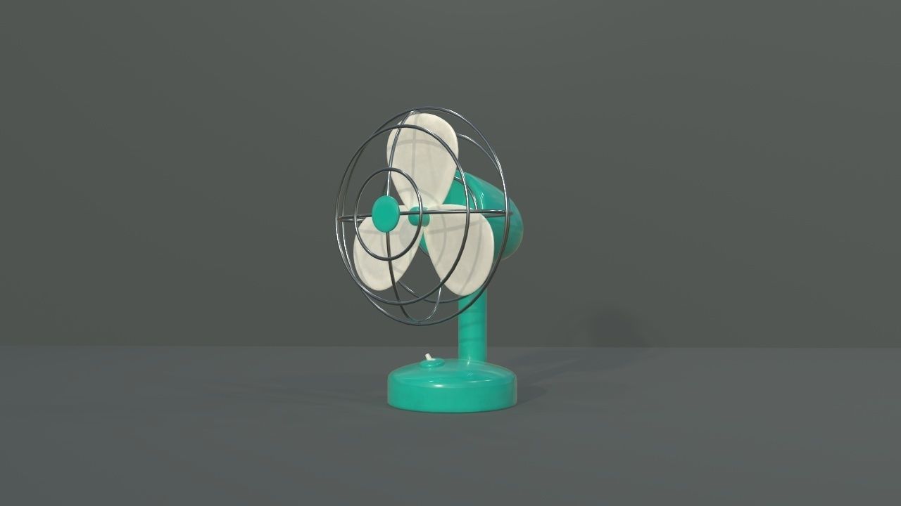 Dusty Rusty Clean Vintage fan Low-poly 3D model_7