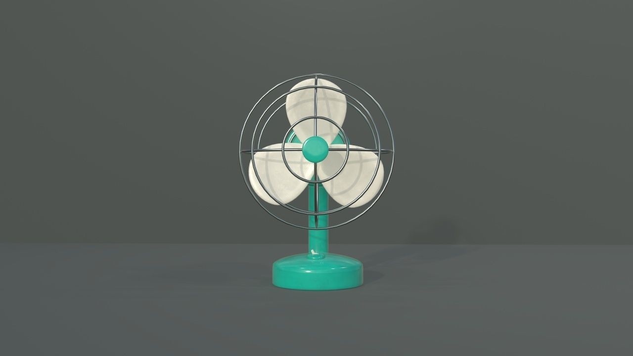 Dusty Rusty Clean Vintage fan Low-poly 3D model_4
