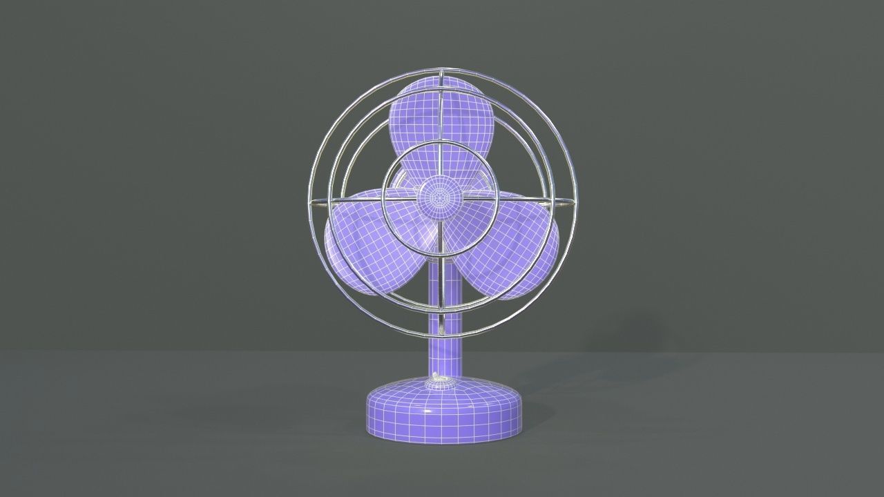 Dusty Rusty Clean Vintage fan Low-poly 3D model_19